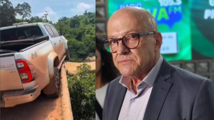 Caminhonete da comitiva do vice-governador quase cai de ponte no Nortão